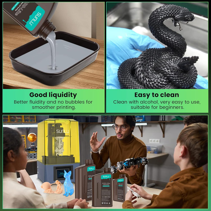 SUNLU ABS-Like 3D Drucker Resin 1KG, 405nm UV-härtendes Standard Photopolymer Schnellharz für den LC