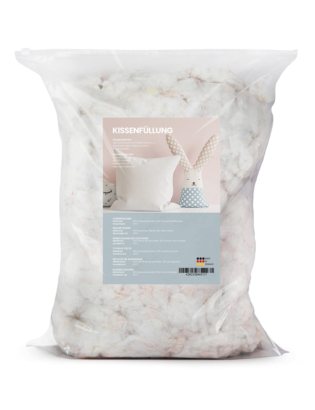 Primaflor - Ideen in Textil 4 kg Füllmaterial Polyesterfasergemisch Watte Kissenfüllung Bastelwatte,