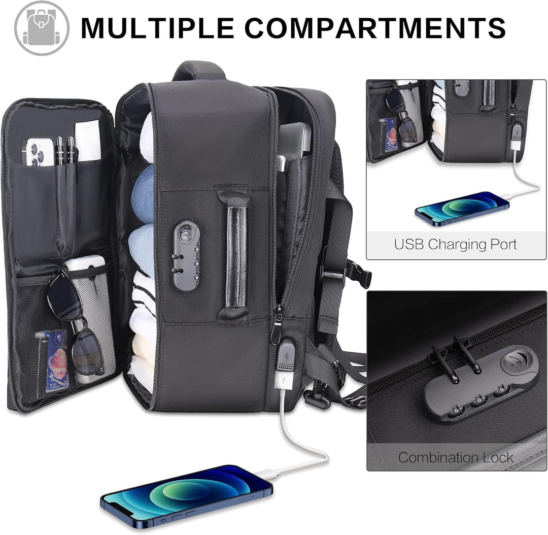 YOUNGOA Handgepäck 40x20x25 Reiserucksack Reisetasche für Ryanair Flugzeug mit LaptopFach 20L YG063