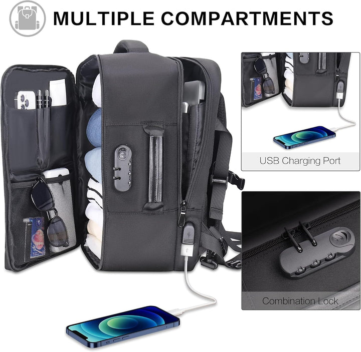 YOUNGOA Handgepäck 40x20x25 Reiserucksack Reisetasche für Ryanair Flugzeug mit LaptopFach 20L YG063