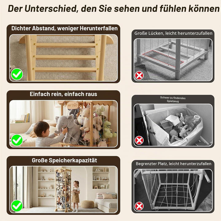 COSYLAND Stofftier-Aufbewahrungsturm - Stofftierhalter mit Gummiband für Spielzimmer Schlafzimmer Ki
