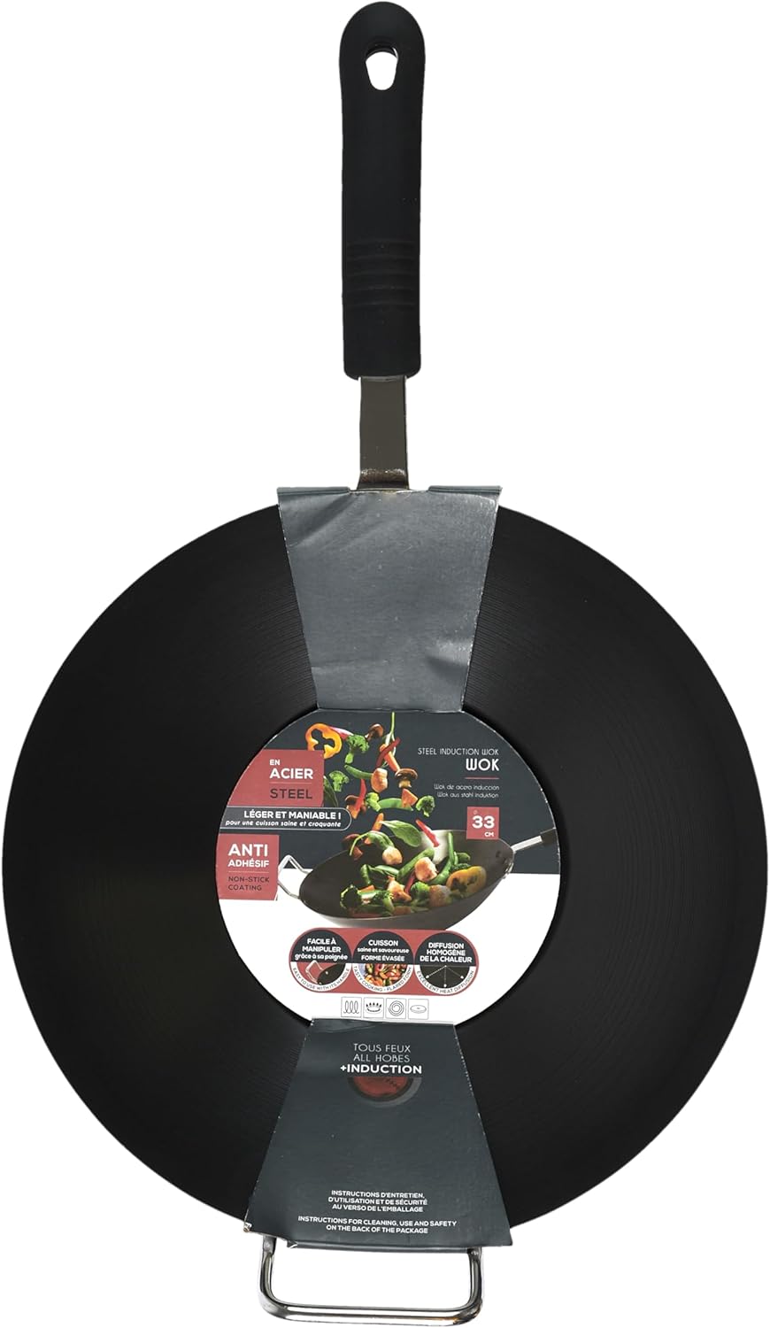 COOK CONCEPT Stahl-Wok für alle Wärmequellen, 33cm
