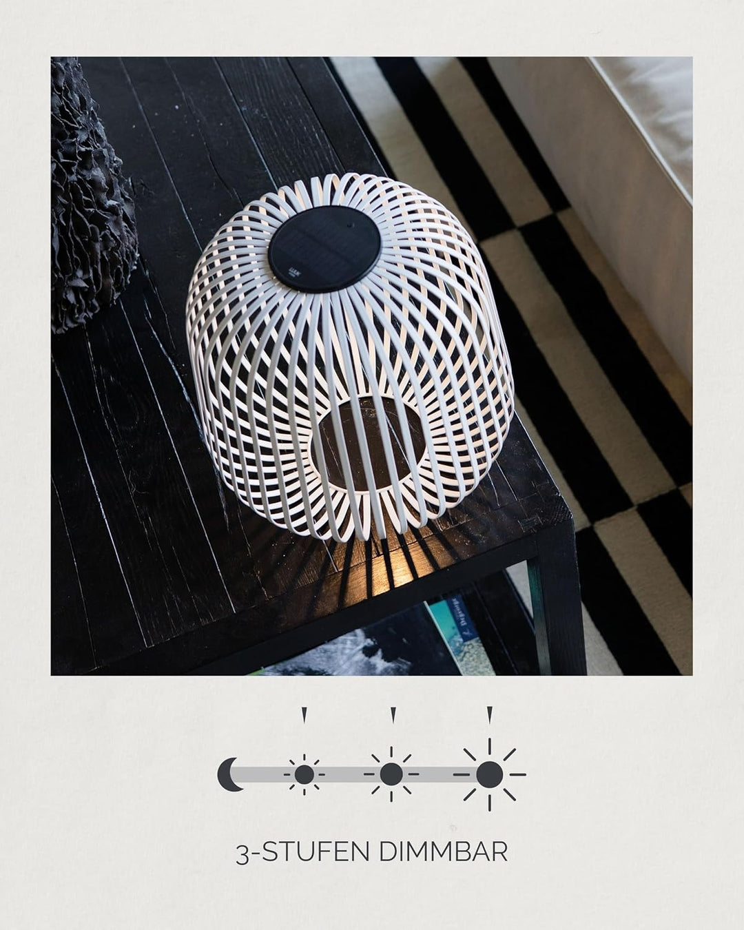 LUUK Studio Moderne Outdoor Solarlampe SOLIS, LED Tischlaterne & Windlicht für Garten, Balkon & Terr