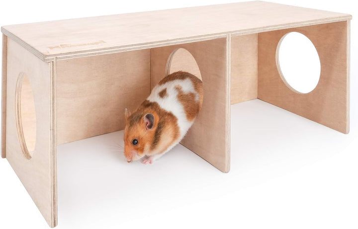 Niteangel Hamster Secret Peep Schuppen 2-Kammer Versteck & Tunnel Erkundungs-Spielzeug, Small - for