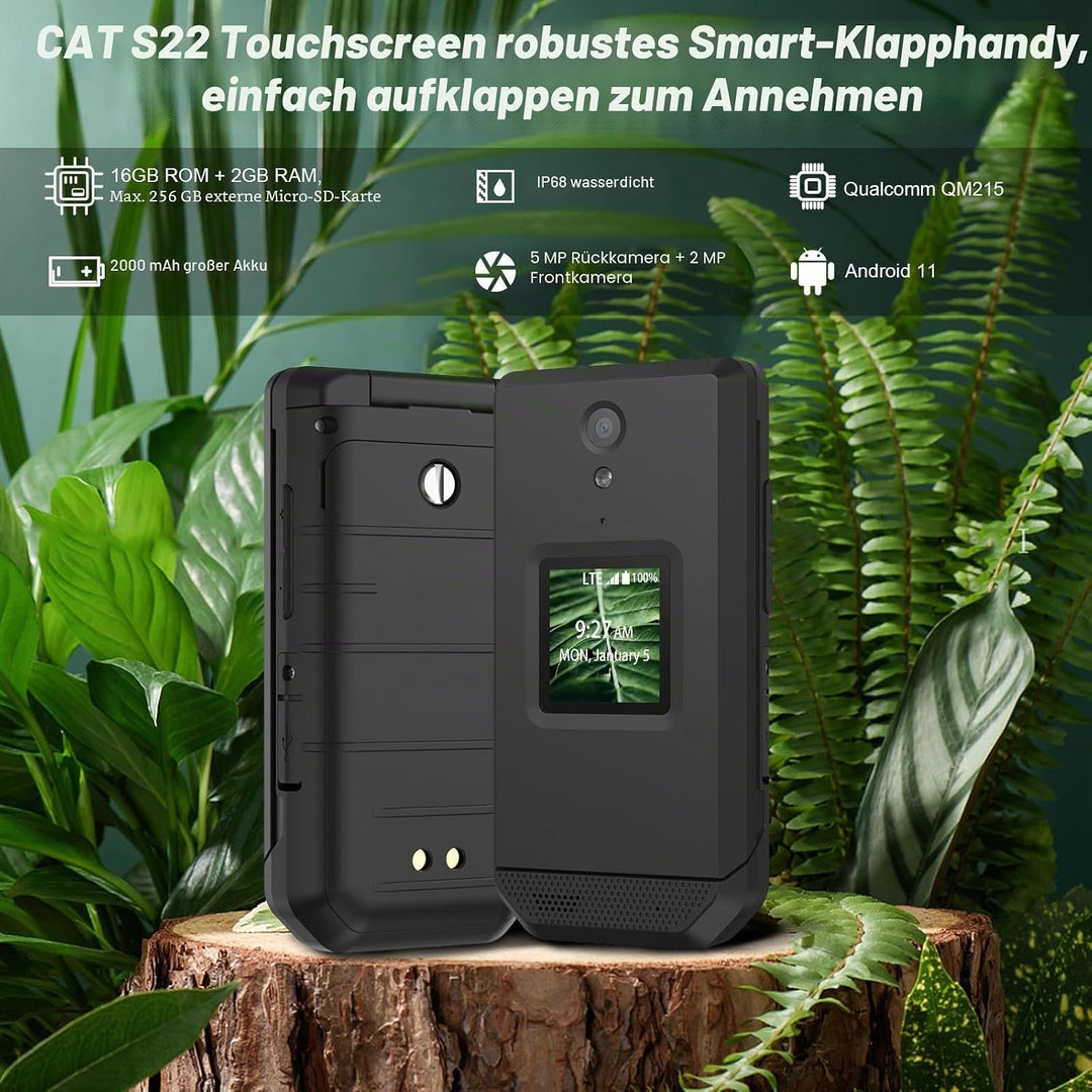 Unifone S22 Rugged Flip Phone entsperrt (16 GB) 7,1 cm (2,8 Zoll) Touchscreen Smartphone Android 11,