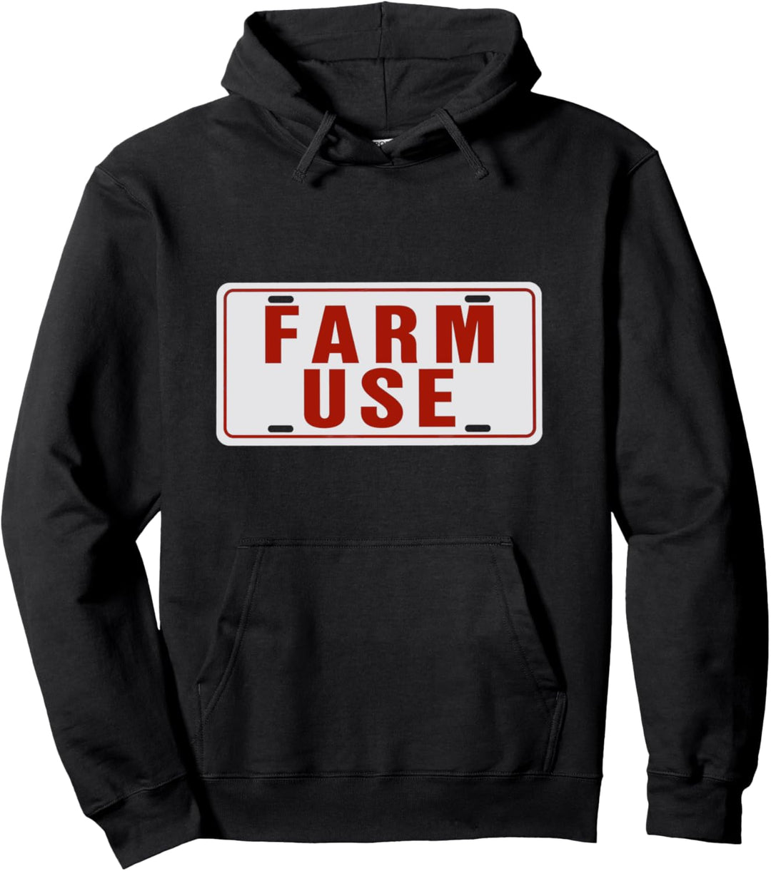 Farm Use Funny License Plate Tag Farm Agriculture Simple Pullover Hoodie