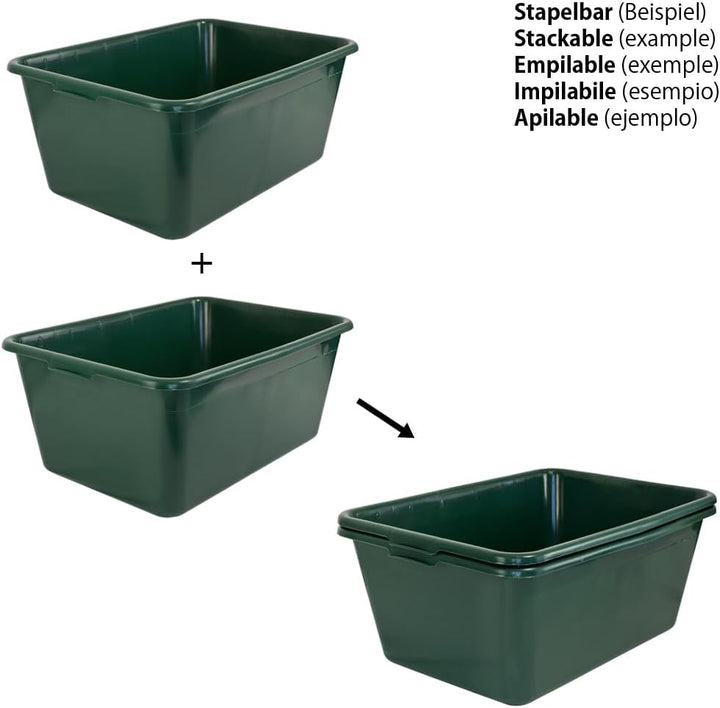 Petigi Wildwanne Futterwanne Mörtelwanne Kunststoffwanne Wassertrog Wasserbehälter 65 L / 90 L Grün