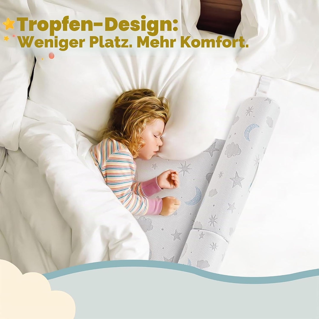 Rausfallschutz Kinderbett - Schaumstoff Bettschutz mit verstellbaren Gurten, Anti-Rutsch, Air-Layer-