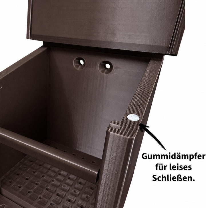 Eichhörnchen-Futterhaus – mit Geländerbefestigung für Balkon, Dachrinne &amp; Zaunpfosten – witterungsbe