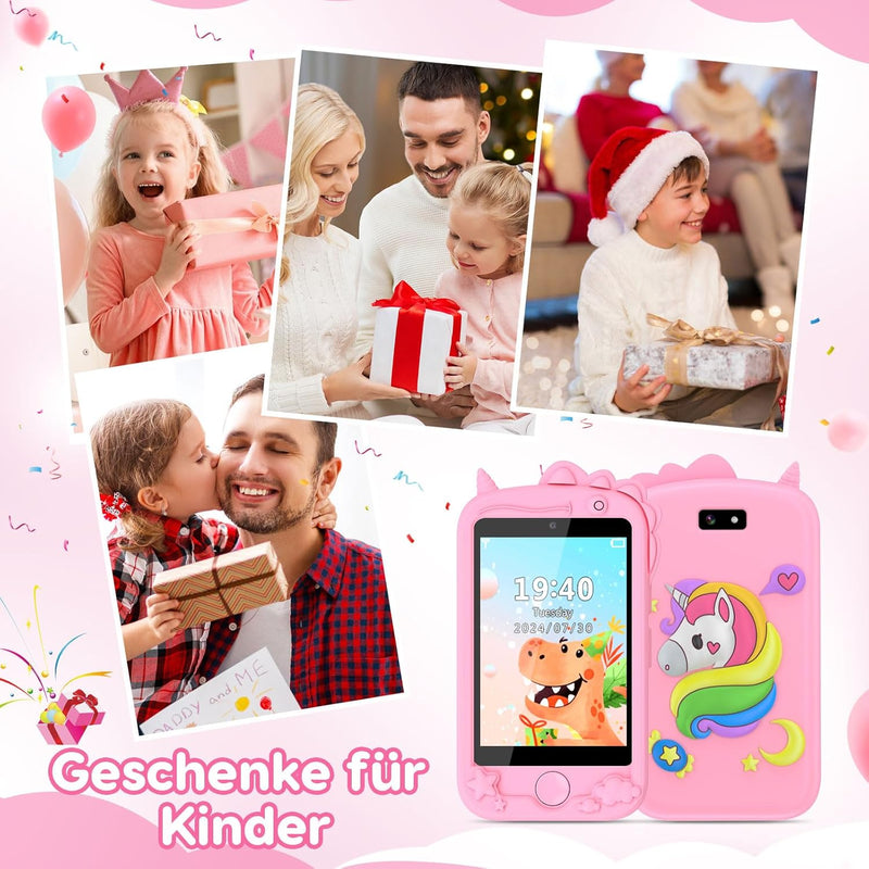 Kinder Handy, Kinder Kamera, Kinder Smartphone, Kinderhandy Spielzeug Mit Telefonkarte, Mit 28 Spiel