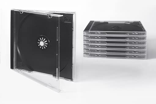 CD-Hüllen Jewelcase für 1 CD/DVD, Tray schwarz, 20 Stück, 20 Stück