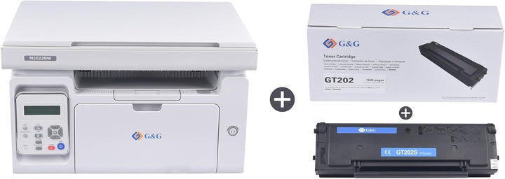 G&G M2022NW Laserdrucker - Multifunktionsgerät mit Drucker, Scanner und Kopierer,Schwarz-Weiss,WLAN(