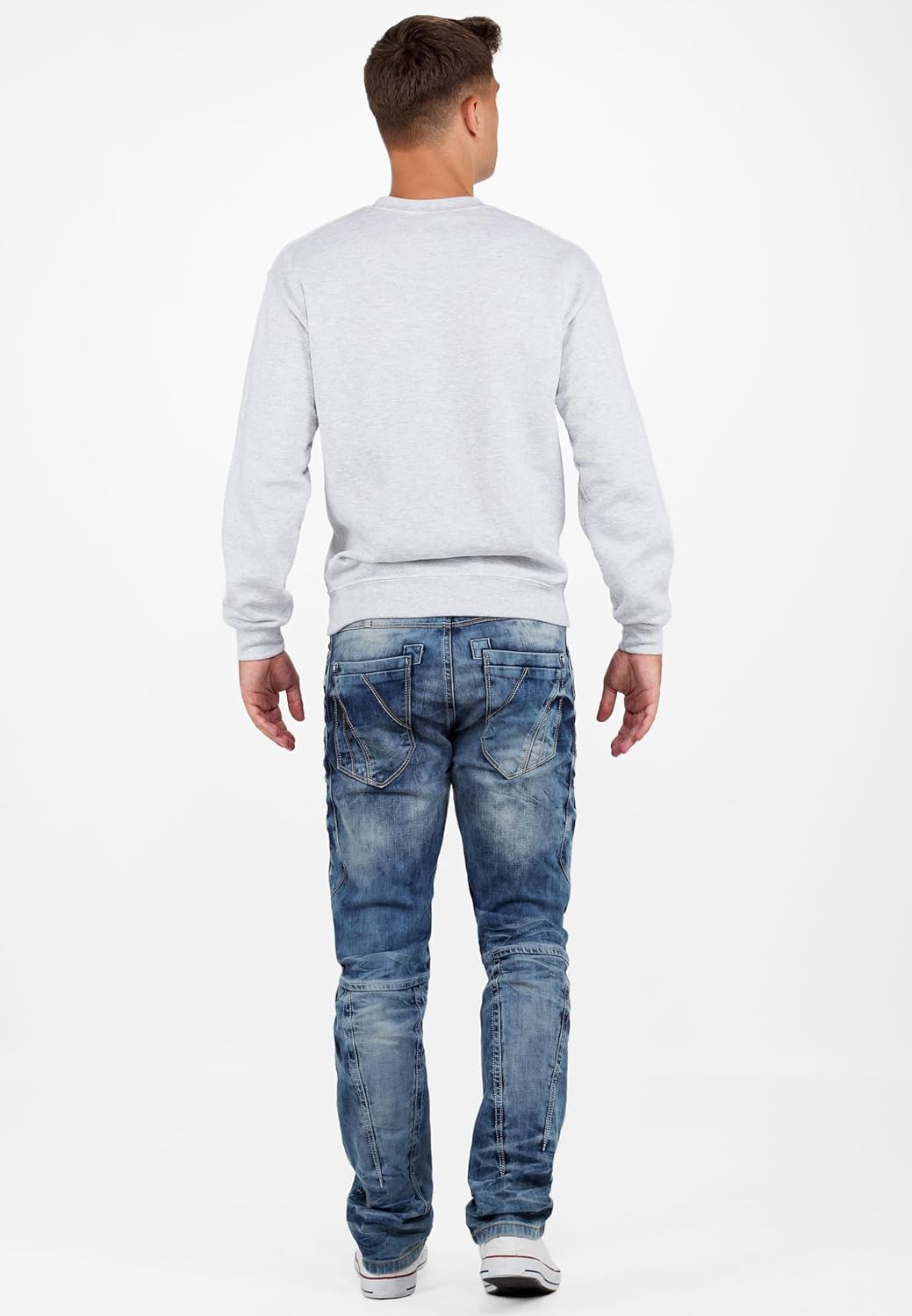 Cipo & Baxx Herren Jeans – Stylische Regular-Fit Denim mit Stone-Washed-Design, Used-Look & markante