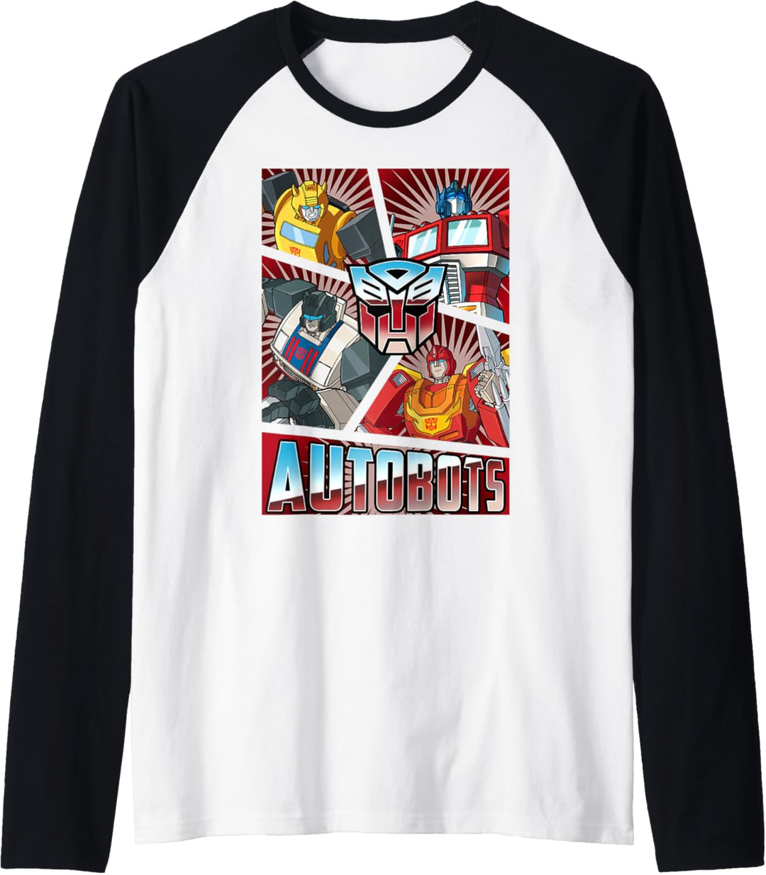 Transformers Autobots Cut Up Retro Vintage Panels Raglan