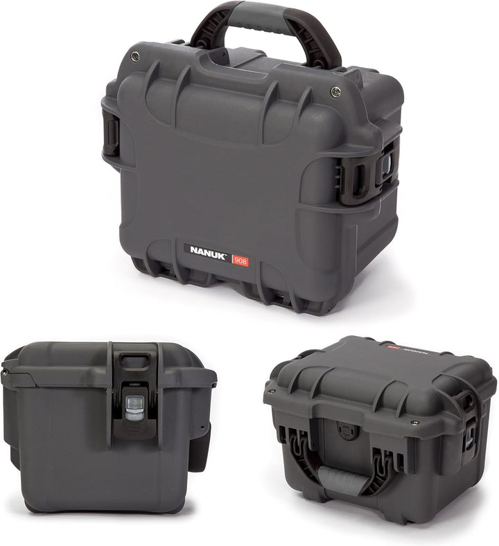 Nanuk 908 Hartschalenkoffer, wasserdicht, Graphit Graphit Leer, Graphit Leer