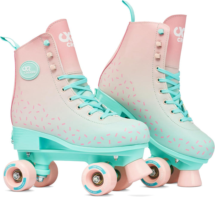 Croxer Verstellbare Rollschuhe Roller Skates Evita, Amara (LED Räder), Sprinkly - Kugellager Carbon