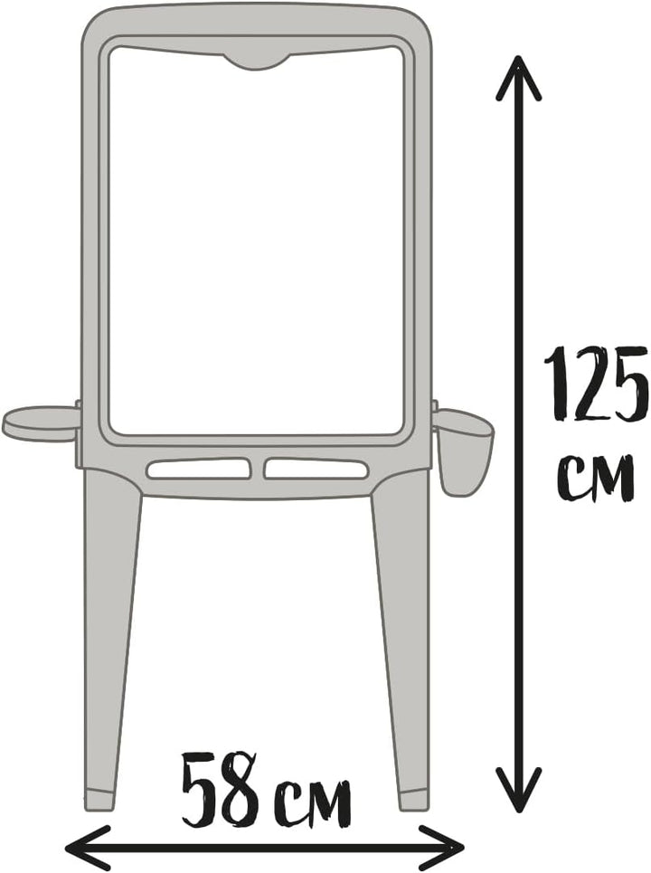 Smoby - Grosse Kreativtafel - Doppelseitige Schultafel + Maltafel (Kreide & magnetisch), 13 Zubehört