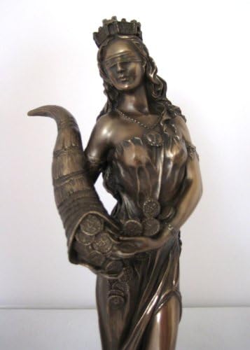 Römische Göttin Fortuna mit Füllhorn bronziert Figur Glück