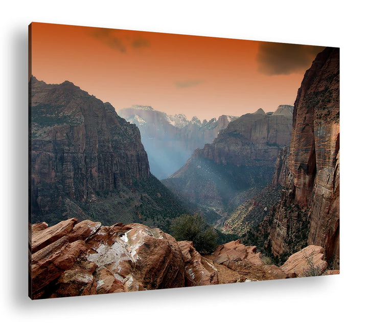 deyoli atemberaubender Zion-Nationalpark im Format: 80x60 als Leinwandbild, Motiv fertig gerahmt auf