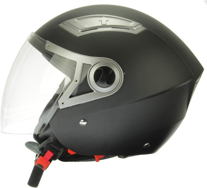 Mach1 Jethelm Helm Motorradhelm mit Integrierter Sonnenblende ECE R 22.05 Grösse XS bis XXL Schwarz-