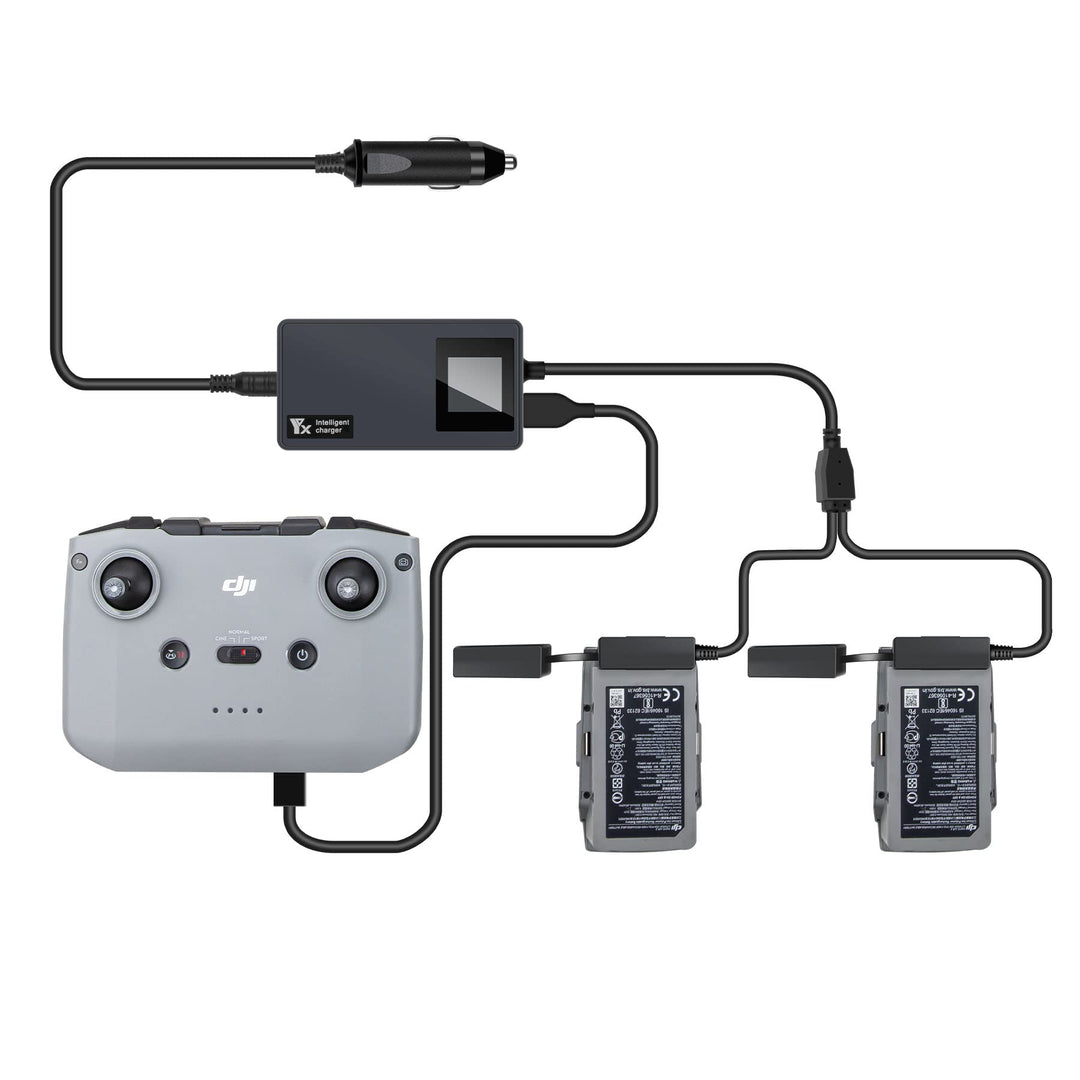 LYONGTECH Akku LCD Kfz Ladegerät für DJI Air 2S, Mavic Air 2 Drohne, 3-in-1 Autoladegerät Batterie 1