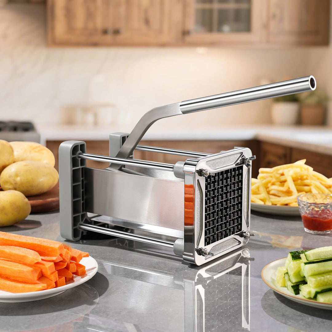 Sopito Pommesschneider, Pommes Frites Schneider Edelstahl Professioneller French Fries Cutter mit 6x