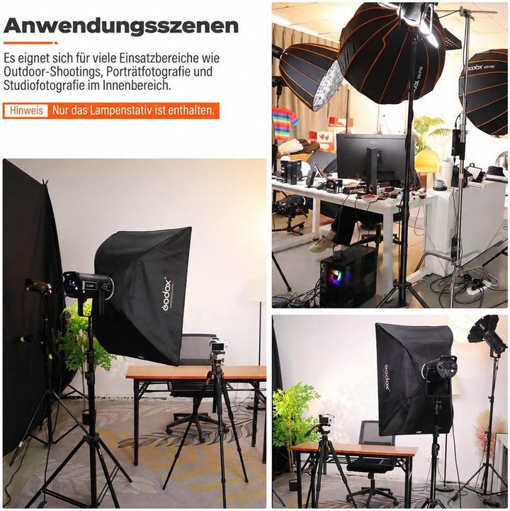 Godox 290F Lichtstativ 290cm Hochbelastbares lampenstativ, 290CM
