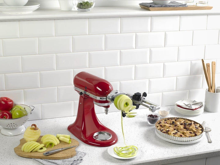 KitchenAid KSM1APC Spiralschneider-Aufsatz, Edelstahl, Silber Spiralschneider, 5 Klingen, Spiralschn