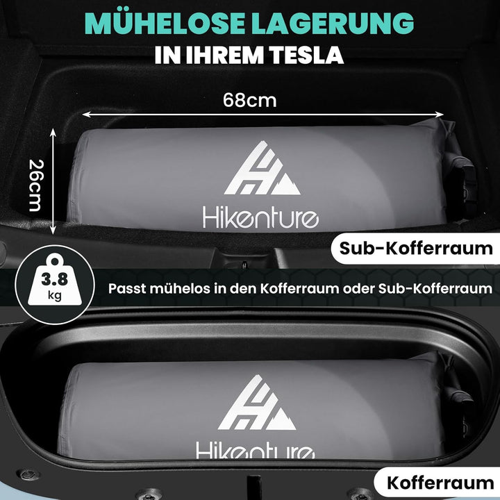 HIKENTURE Campingmatratze passend für Tesla Model Y, 8 cm Extra Dicke Selbstaufblasende Isomatte, Lu