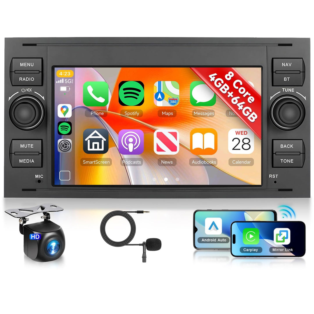 Hodozzy 8 Core 4G+64G Autoradio Android für Ford Transit Fiesta Focus Galaxy Mondeo C-Max S-Max Conn