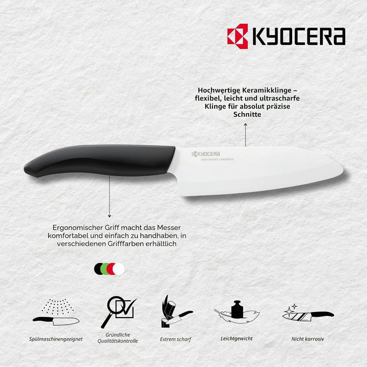 Kyocera Runder, 6-8 Messer, inklusive einem Santoku und einem Schälmesser Messerblock, Kunststoff, K