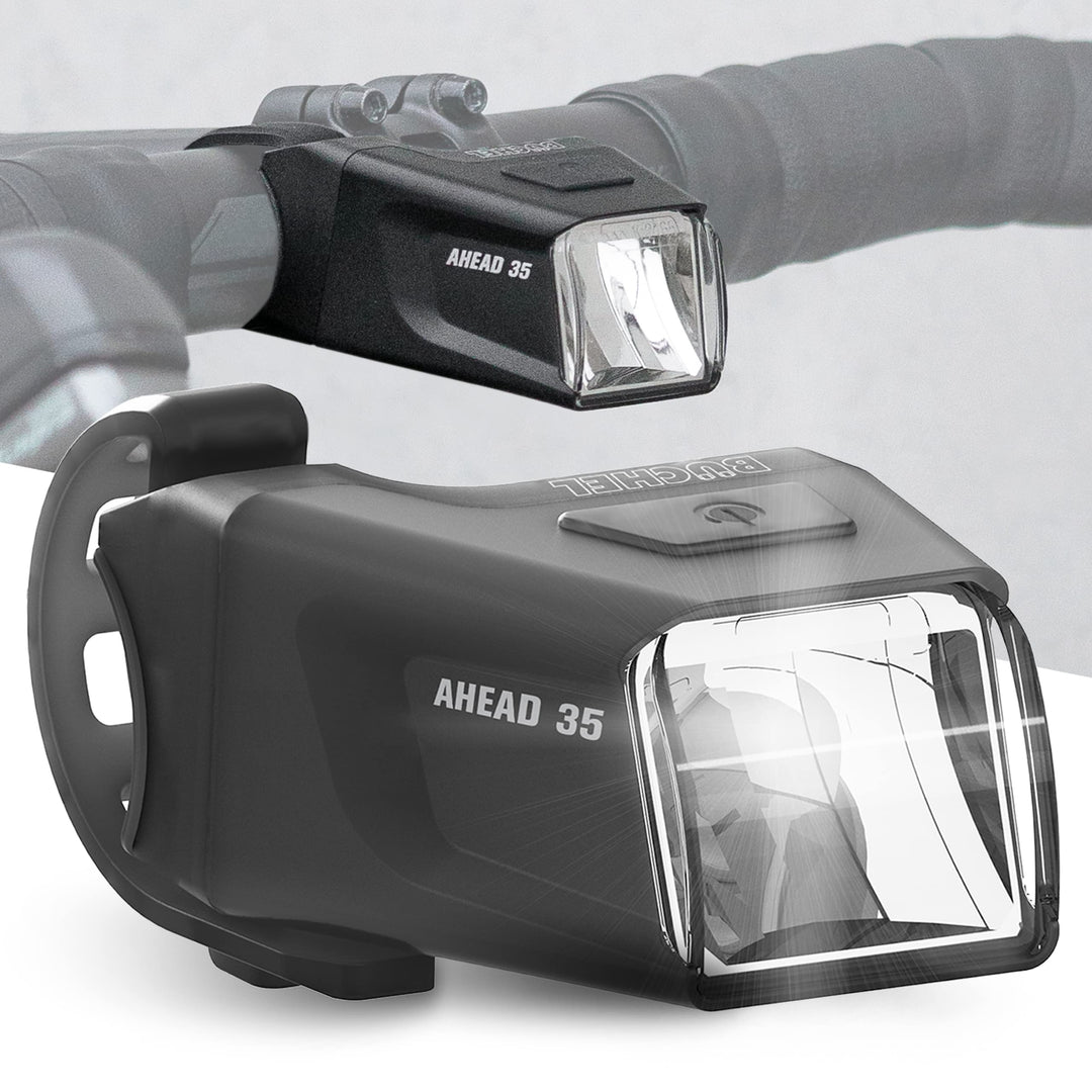 Büchel Ahead Frontlicht I 35/15 Lux Design genau mittig am Lenker StVZO zugelassen und Regenfest LED