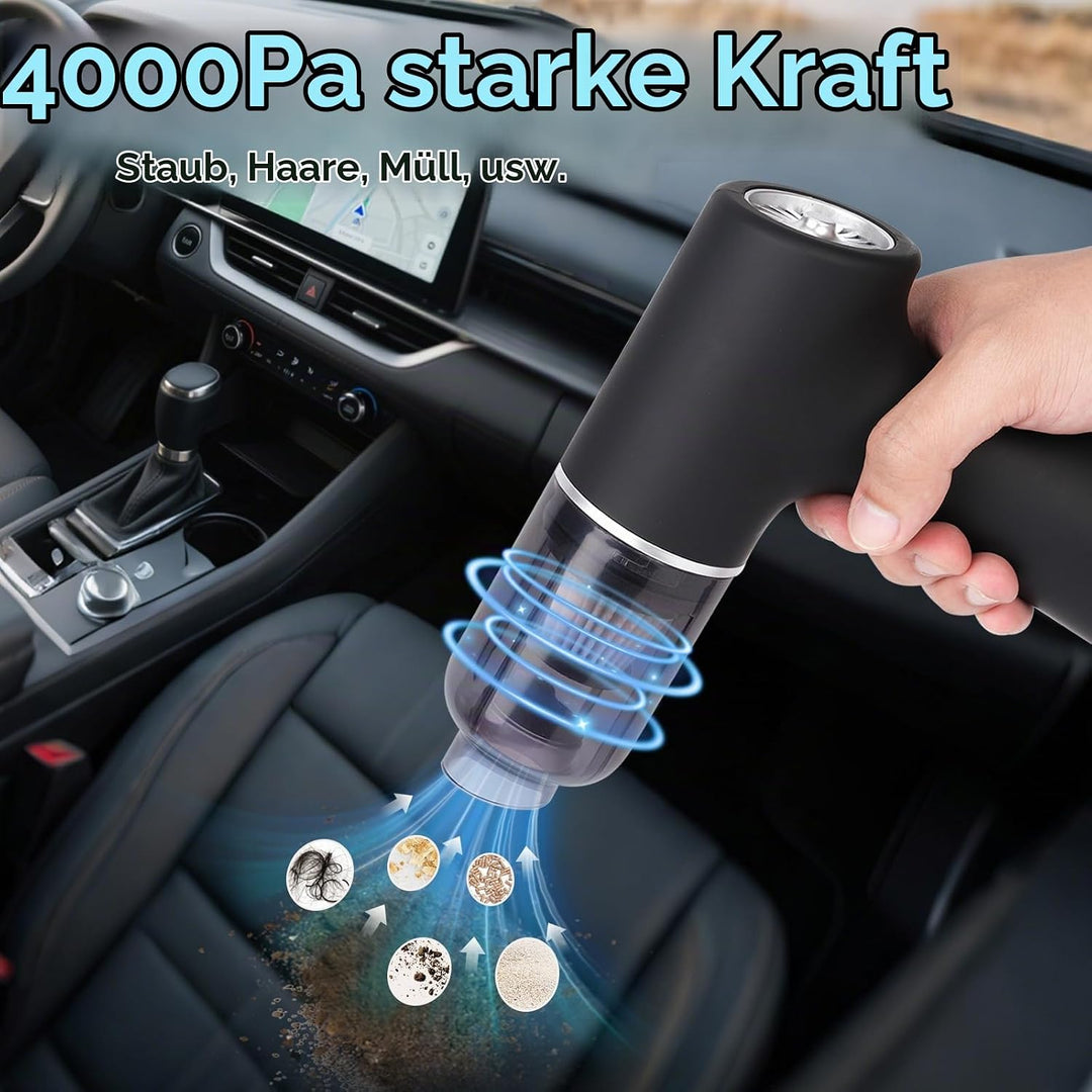 Handstaubsauger, Auto Staubsauger Stark, 3 in 1 Tragbar Leicht Handstaubsauger, 4000Pa Mini Staubsau
