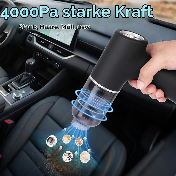 Handstaubsauger, Auto Staubsauger Stark, 3 in 1 Tragbar Leicht Handstaubsauger, 4000Pa Mini Staubsau