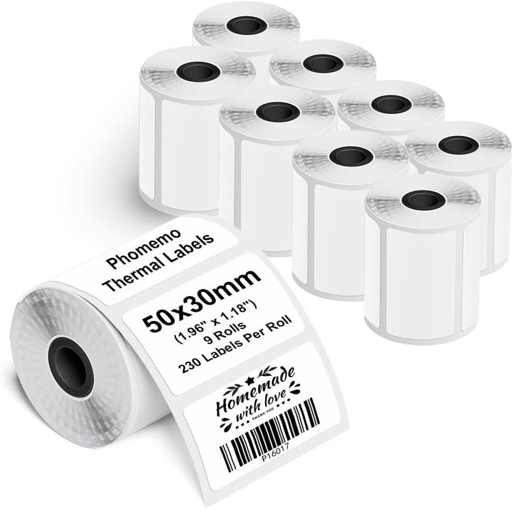 Phomemo M110/M200/M220/M221/M120 Selbstklebende Etiketten, 1.97"x1.18"(50x30mm) Thermoetiketten papi