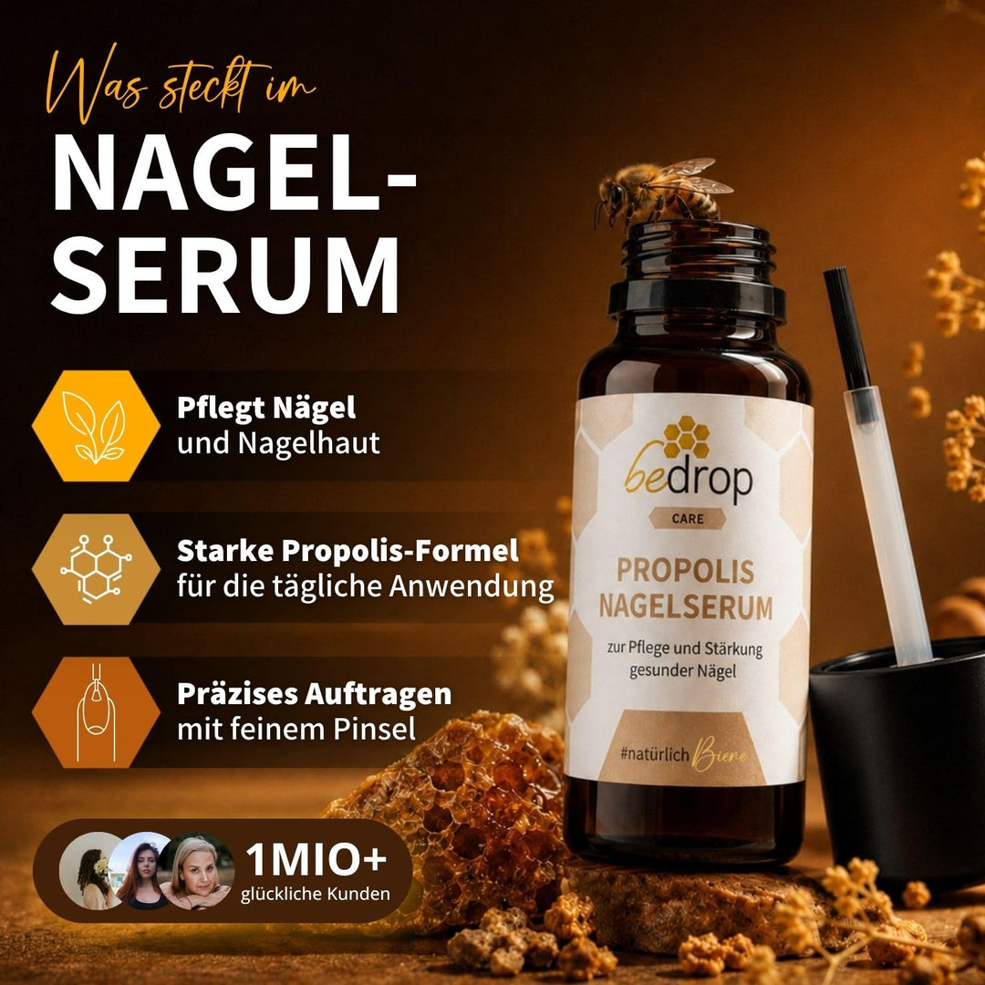 bedrop Propolis Nagelserum 10ml Nagelöl zur Nagelpflege & Stärkung natürlicher Nägel mit Propolis Te