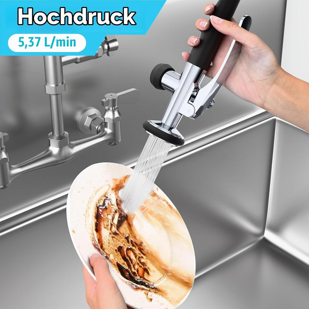 KULACO Profi Gastro Handbrause, Messing Geschirrbrause, Spülbrause Universeller 1/2" Anschluss Gastr