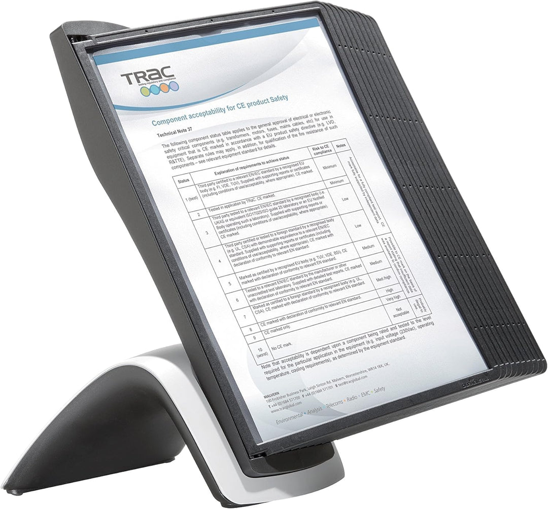 Durable Tisch-Sichttafelsystem Sherpa Style Table 10, mit 10 Sichttafeln A4, schwarz, 585501, Tisch