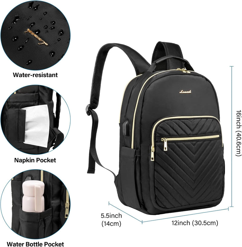 LOVEVOOK Laptop Rucksack Damen, 14 Zoll Laptoptasche Rucksack Wasserdicht Schulrucksack Mädchen Teen