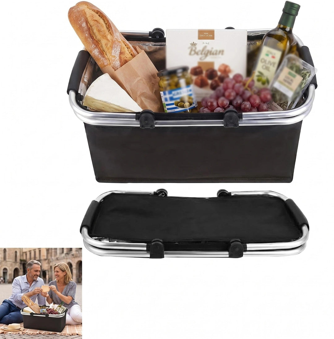 Einkaufskorb Faltbar, Einkaufskorb mit Kühlfunktion, Thermo als Picknickkorb,Tragekorb,Kühlbox Tragb