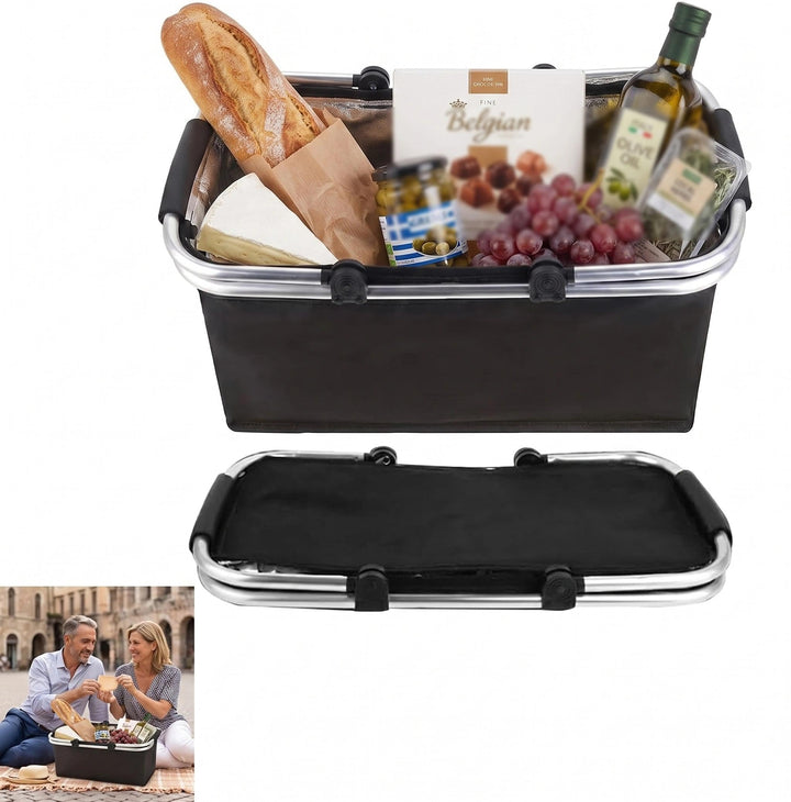 Einkaufskorb Faltbar, Einkaufskorb mit Kühlfunktion, Thermo als Picknickkorb,Tragekorb,Kühlbox Tragb