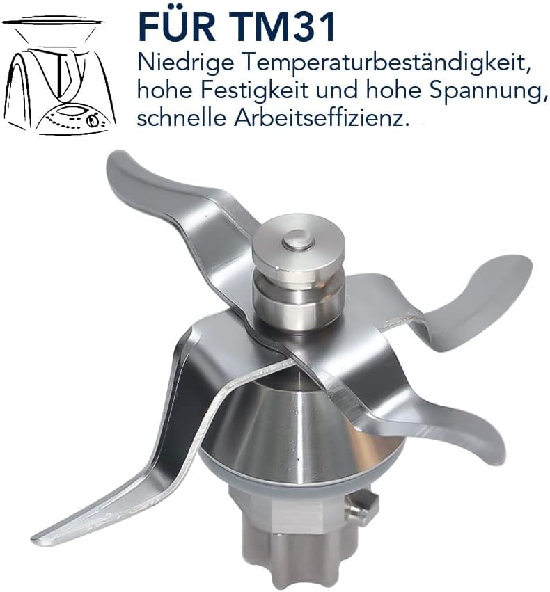 Mixmesser kompatibel mit Thermomix TM31 Küchenmaschine für Vorwerk Thermomix TM 31 Teile Messer TM31
