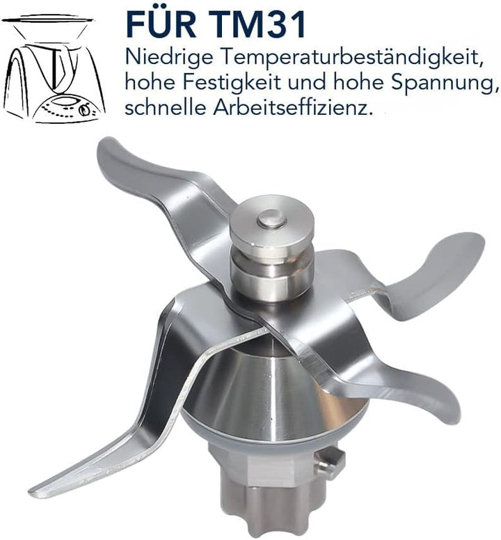 Mixmesser kompatibel mit Thermomix TM31 Küchenmaschine für Vorwerk Thermomix TM 31 Teile Messer TM31