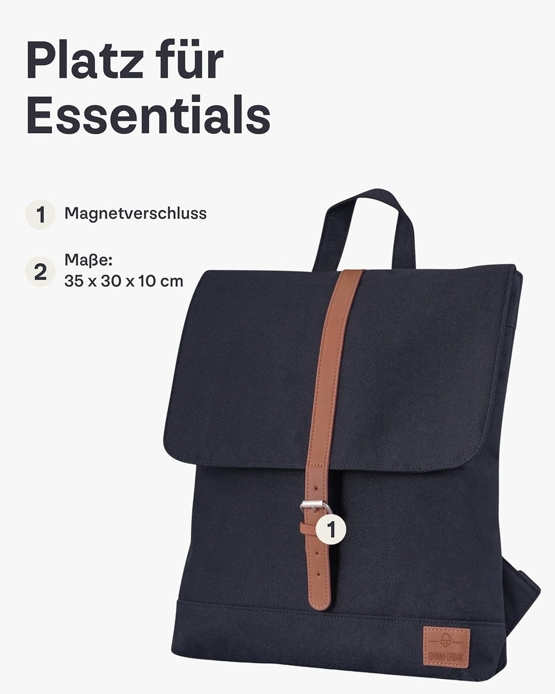 Johnny Urban Rucksack Damen - Mia - Schlanke Tasche mit Laptopfach - Aus Recyceltem PET - 7L - Wasse