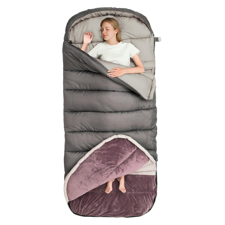 BISINNA Winter-Schlafsack Erwachsene 0°C Komfortzone - XL Extra Gross & Breit, 3,5kg Schwerlast Camp