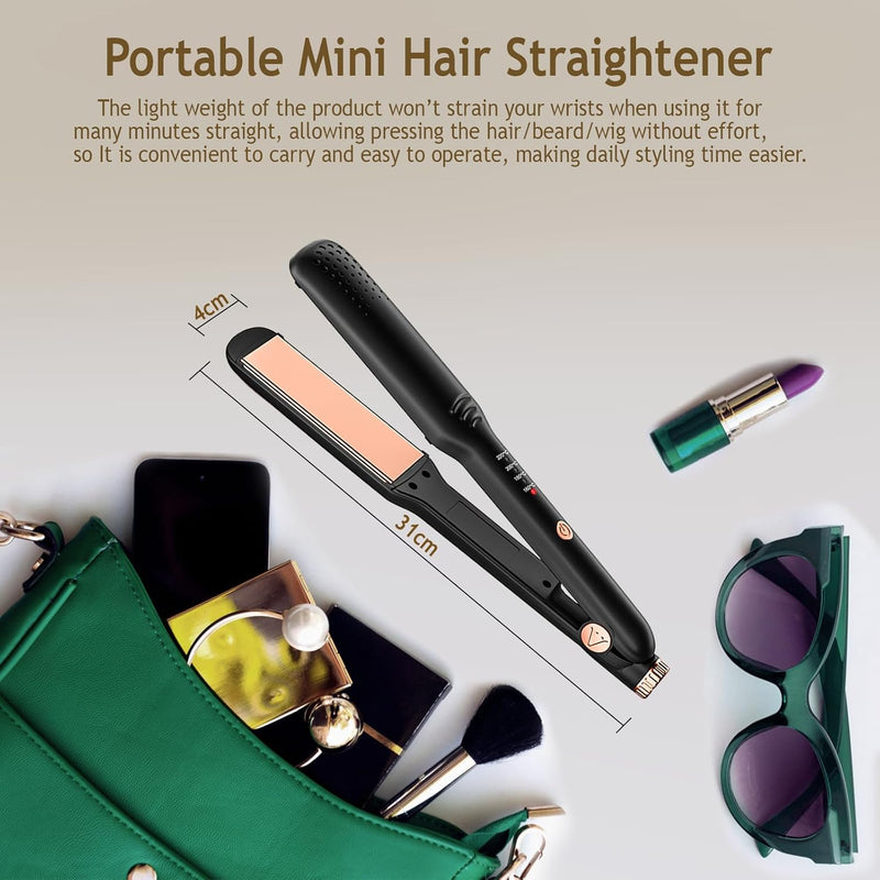 Glätteisen Ceramic Straight, Bwaliffury Glätteisen Breit, 2 in 1 Glätteisen Locken und Glätten, Mini