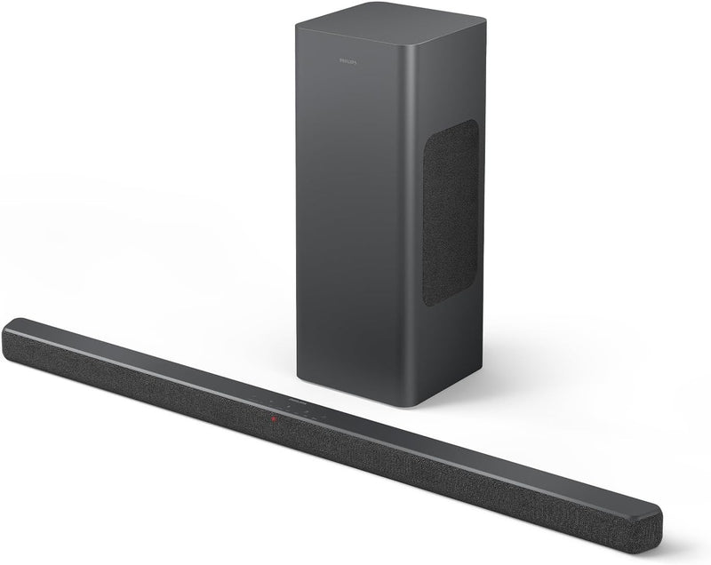 Philips TAB6309 Soundbar 2.1 mit drahtlosem Subwoofer - 2,1 Kanal 320W, DTS Virtual X, Bluetooth 5.4