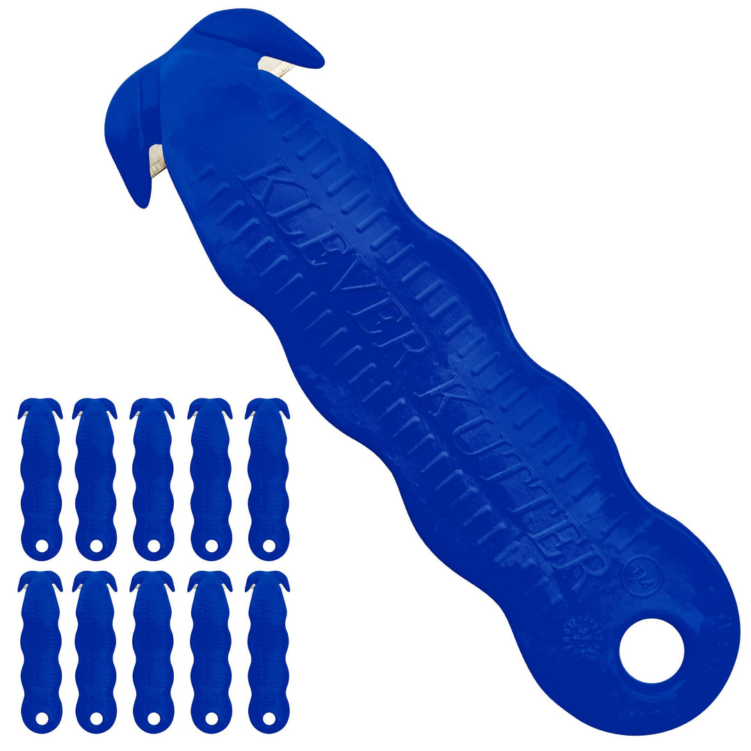 Klever Kutter Blau, einzigartiges Doppelhaken-Design, Einweg-Sicherheitsschneider, 10 Stück