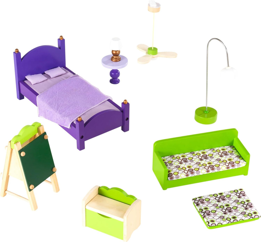 KidKraft Puppenhaus So Chic aus Holz mit Möbeln und Zubehör für 30 cm Puppen, Spielset für 360 Grad