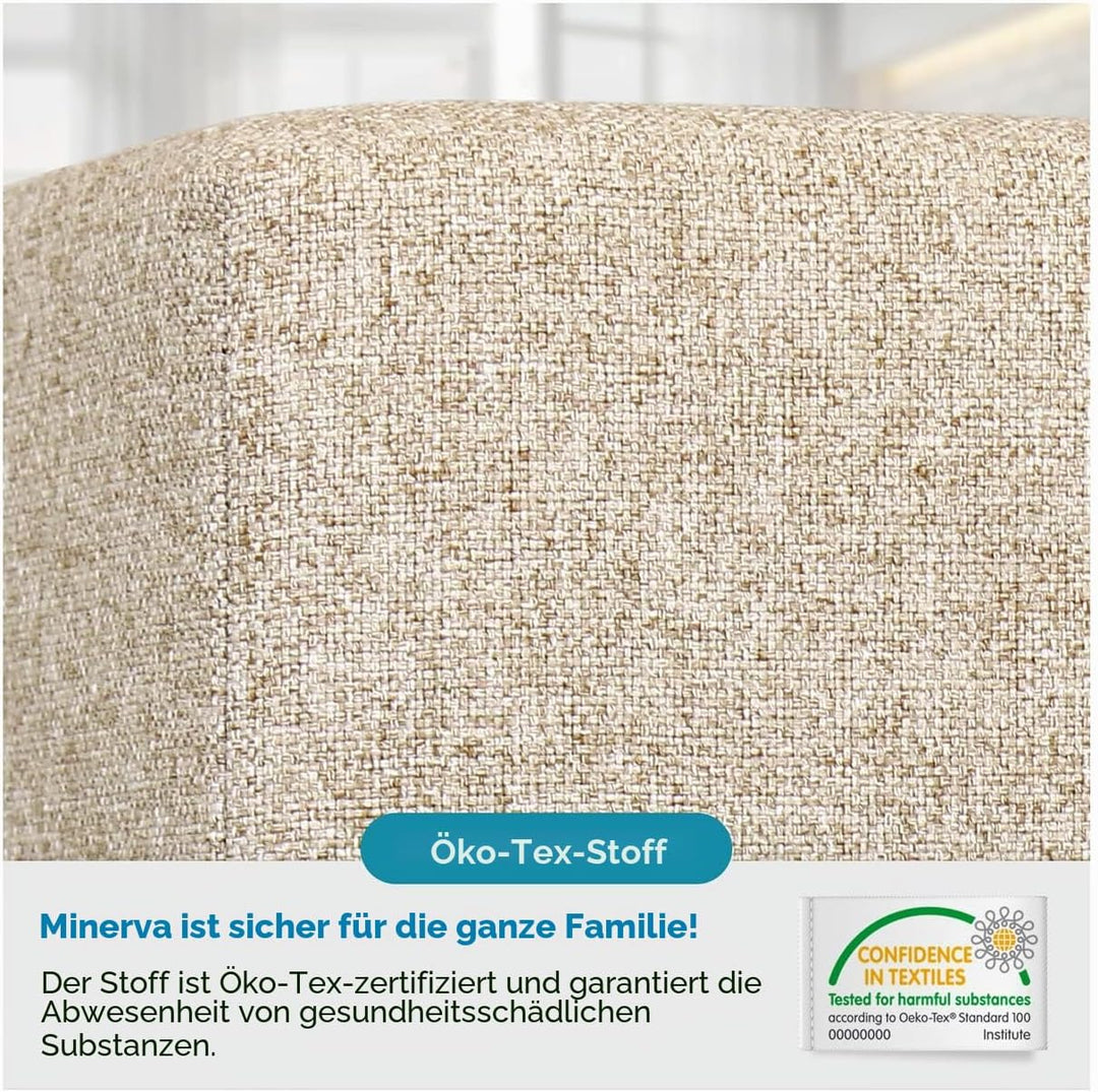 Deshome Pouf hocker Fussstütze 43x43x44 cm Wasserabweisender Stoff: Modernes Design Pouf für Sofa Wo